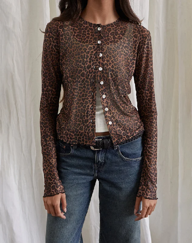Kahula Shirt in Mesh Rar Leopard Hip Women's Urban