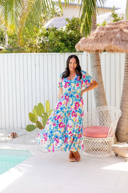 Bonnie Maxi Dress in Lemon Garden