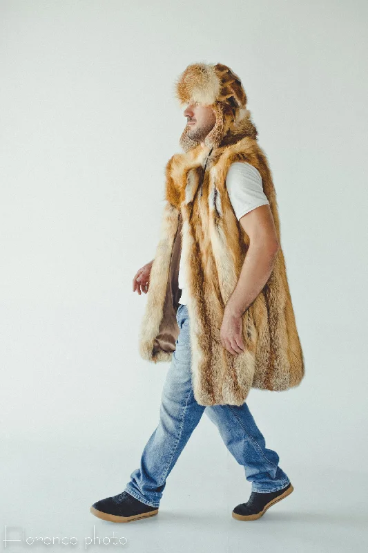 Red Fox Fur Vest for Men