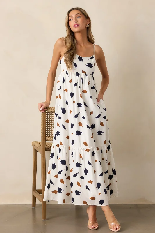 Call The Shots Cotton Ivory Maxi Dress