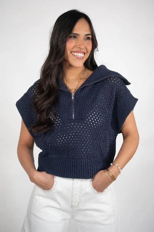 Breezy Vibes Navy Sweater Vest