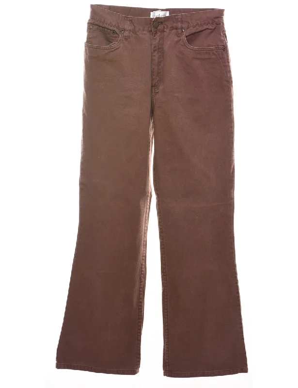 High Waist Brown Flared Jeans - W28 L34