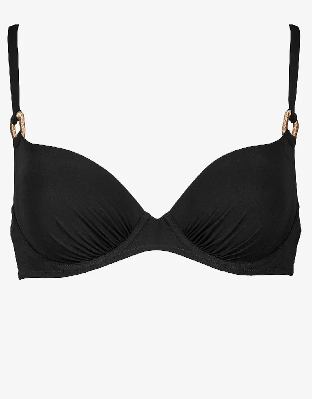 Sailor Luxe Moulded Underwired Bikini Top - Black