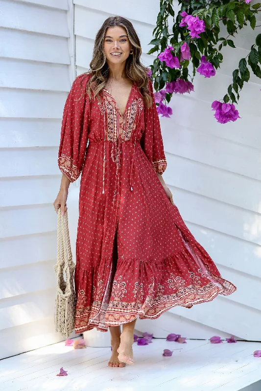 Verona Maxi Dress Ruby Print