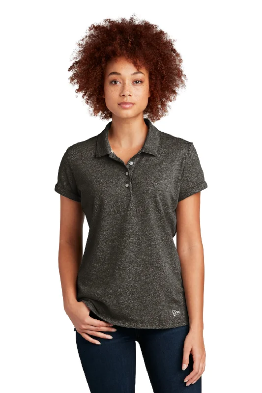 New Era Womens Slub Twist Short Sleeve Polo Shirt - Black Twist