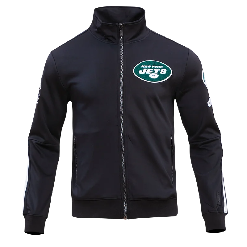 NFL NEW YORK JETS CLASSIC MEN'S DOUBLE KNIT TRACK JACKET (BLACK)