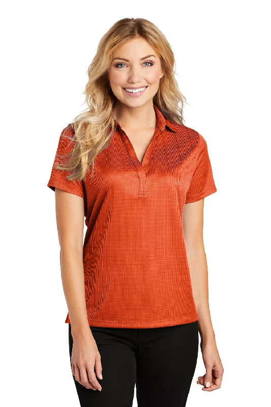 Port Authority Womens Performance Moisture Wicking Short Sleeve Polo Shirt - Autumn Orange