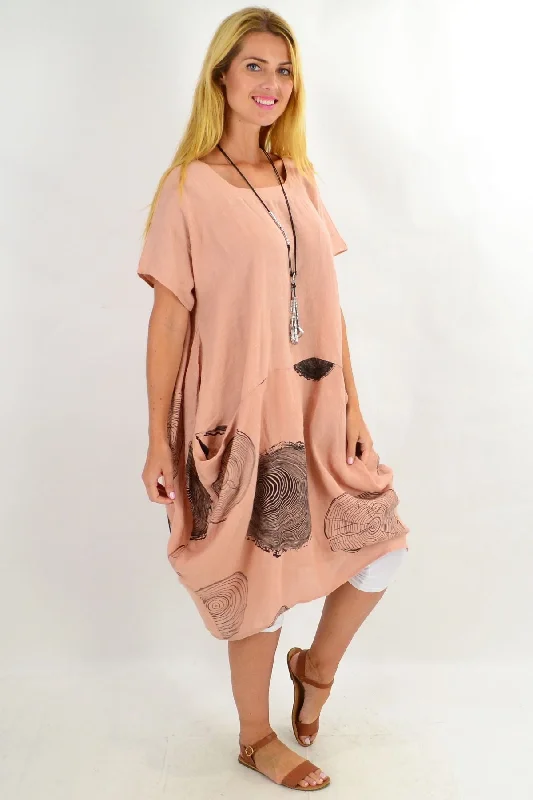 Blush Short Sleeve Timeless Linen Tunic Dress