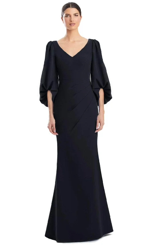 Alexander by Daymor 1974S24 - V-Neck Balloon Sleeve Evening Gown