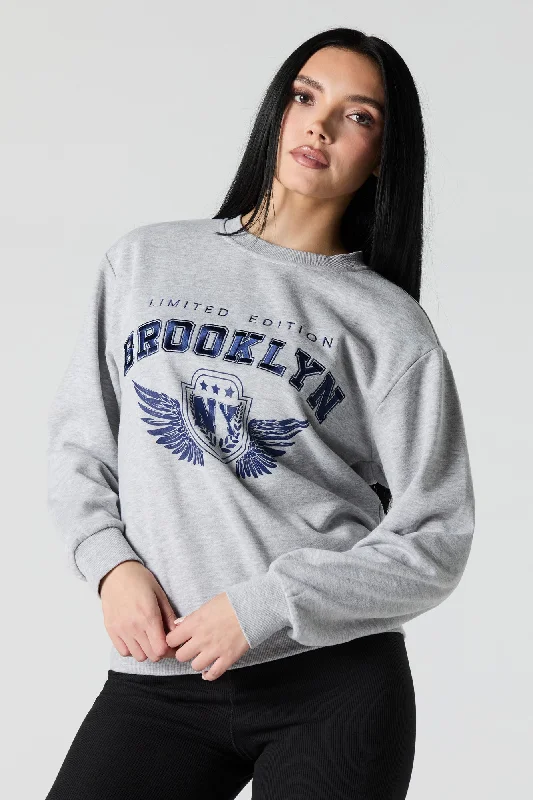 Embroidered Fleece Sweatshirt