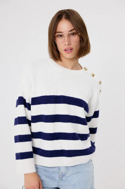 Cloee Jumper (White/Navy)