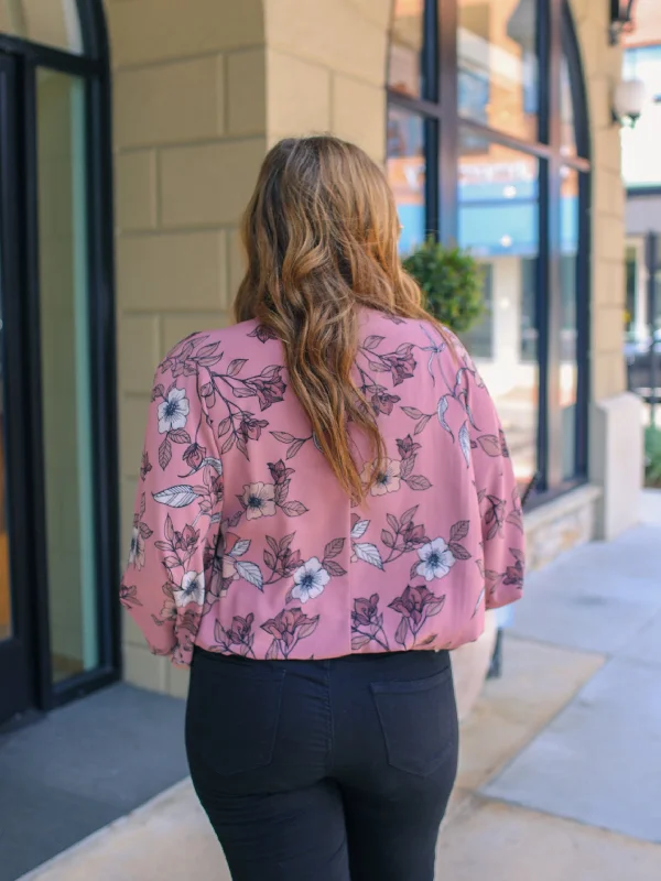 Rose Floral Dolman Top