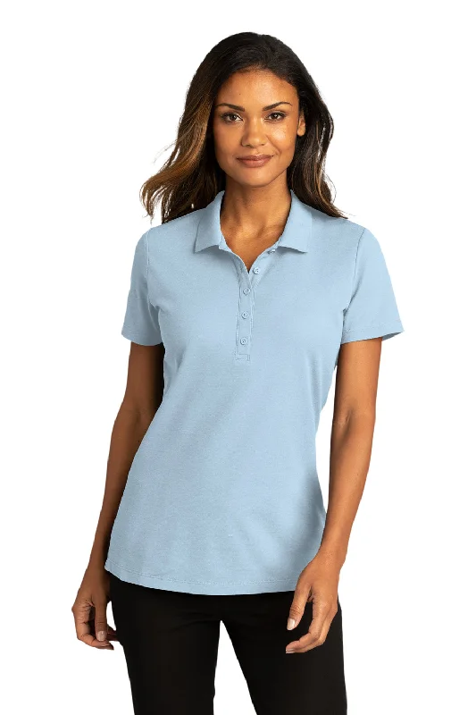 Port Authority Womens React SuperPro Snag Resistant Short Sleeve Polo Shirt - Cloud Blue - Closeout