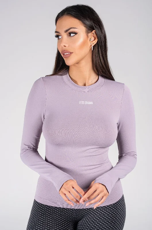 Unbothered Long Sleeve Top - Purple