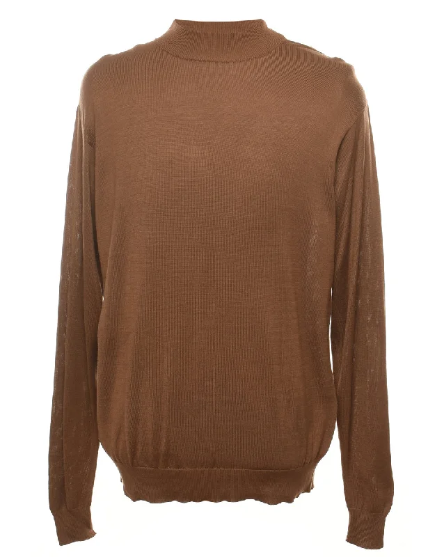 High Neck Fine Knit Jumper - XL