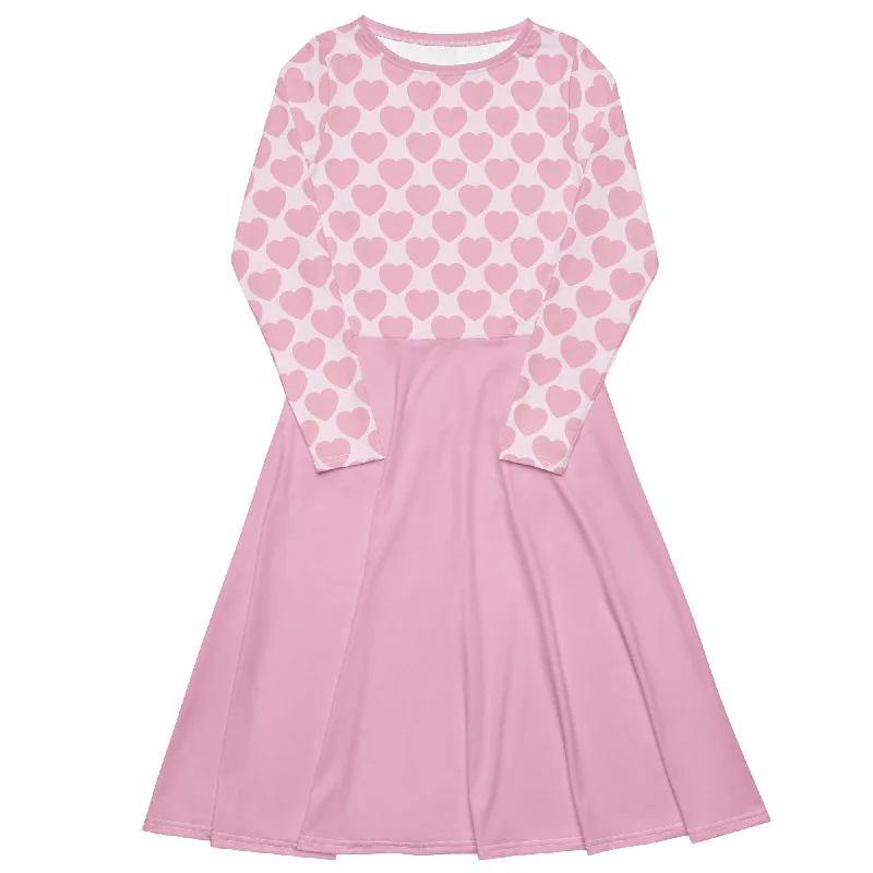 ELLIE LOVE tender pink - Midi dress with long sleeves and pockets