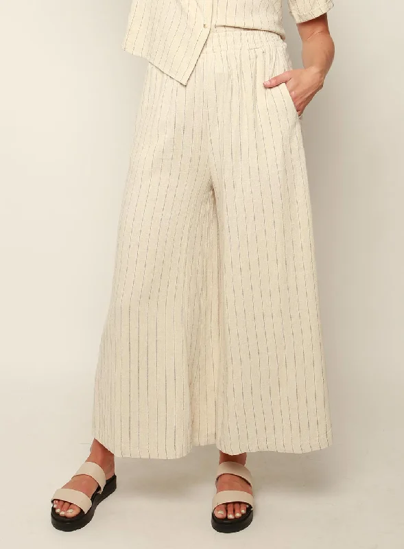 Merideth Wide Leg Pant-NATURAL