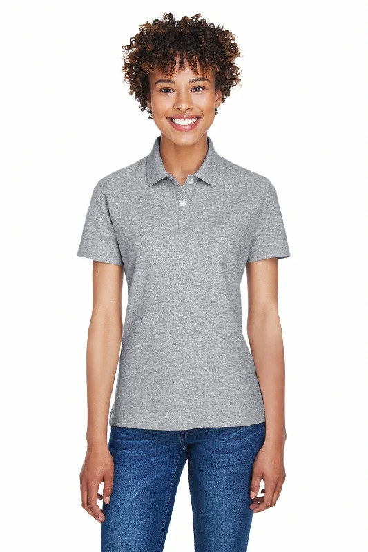 Devon & Jones Womens DryTec20 Performance Moisture Wicking Short Sleeve Polo Shirt - Heather Grey