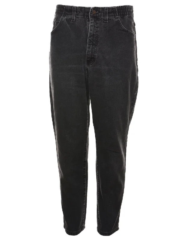 High Waist Elasticated Black Lee Jeans - W30 L29