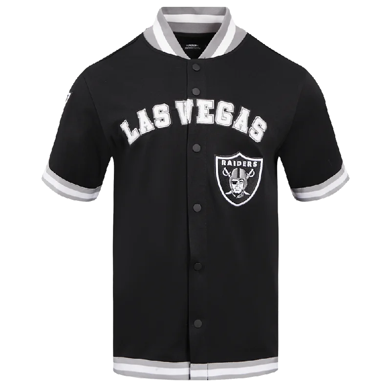 NFL LAS VEGAS RAIDERS CLASSIC MEN'S WARM UP JACKET (BLACK/GRAY)