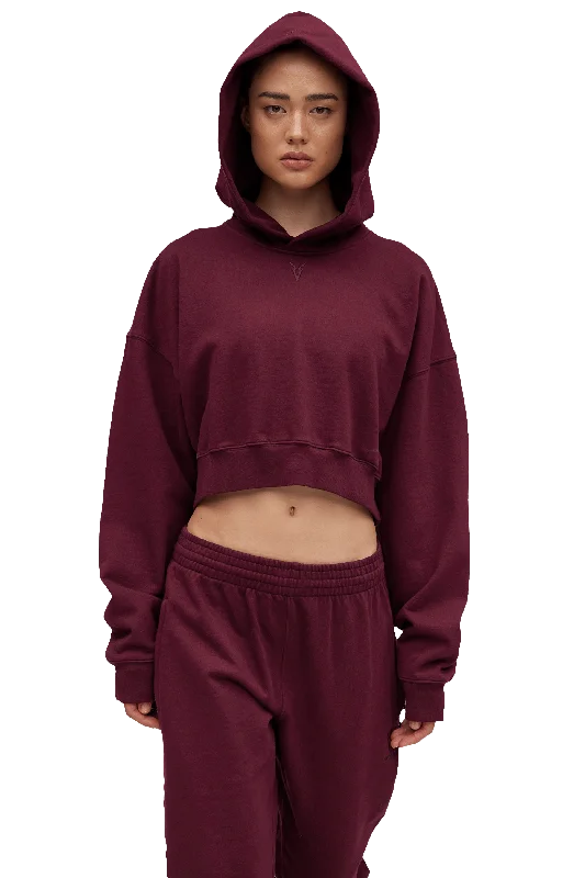 BOXY HOODIE - Burgundy