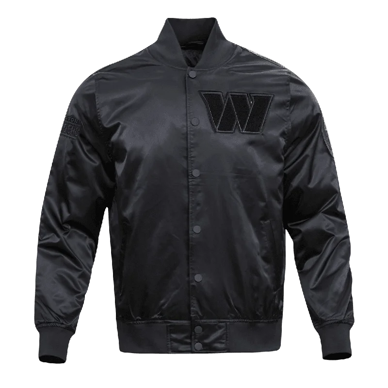 NFL WASHINGTON COMMANDERS TRIPLE BLACK MEN'S SATIN JACKET (TRIPLE BLACK)