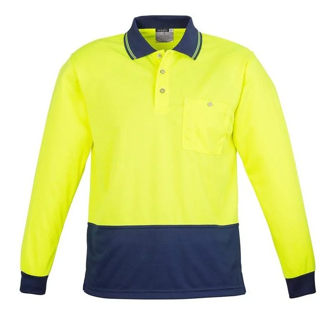 Unisex Hi Vis Basic Spliced Polo - Long Sleeve