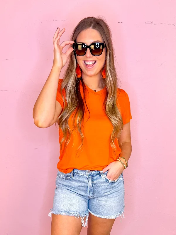 [Jess Lea] Basic Tee-Orange Dynamic Women's High - energy