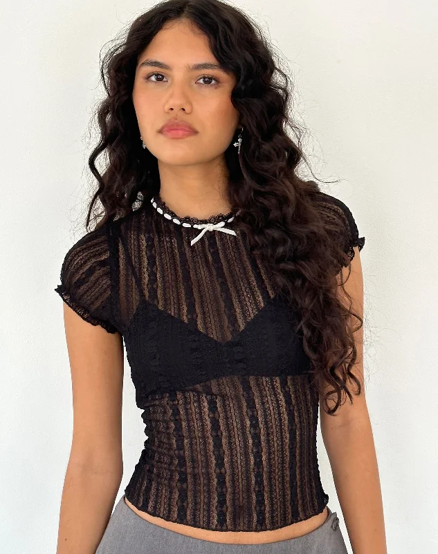 Jennifer Unlined Top in Lace Black Athletic Women's 